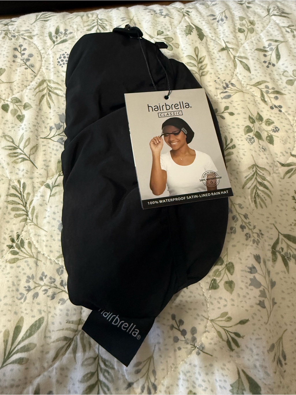 Hairbrella Black Rain Hat With Visor Nwt — image 4 of 4